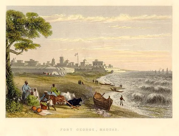 Fort St George, Madras, in the 1850s