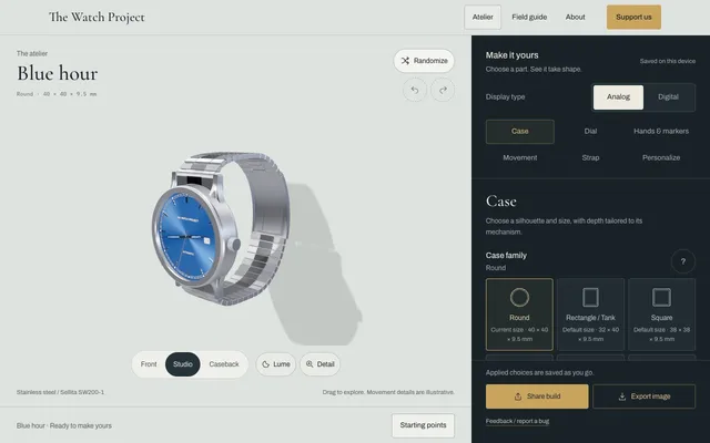 The Watch Project, as it appears on screen